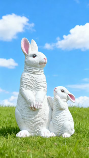 玻璃鋼仿真大白兔雕塑