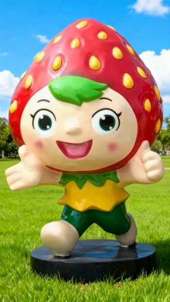 玻璃鋼卡通草莓雕塑公仔 (10)