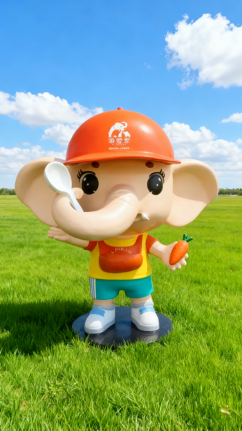 玻璃鋼卡通大象雕塑 (6)