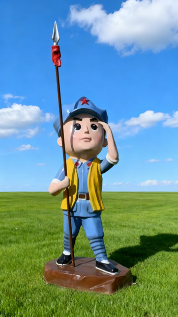 玻璃鋼卡通紅軍雕塑 (1)