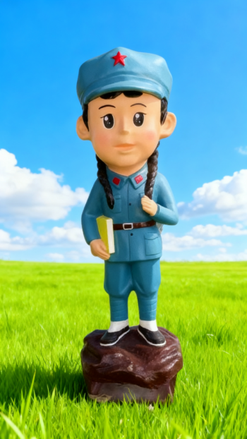 玻璃鋼卡通紅軍雕塑 (3)