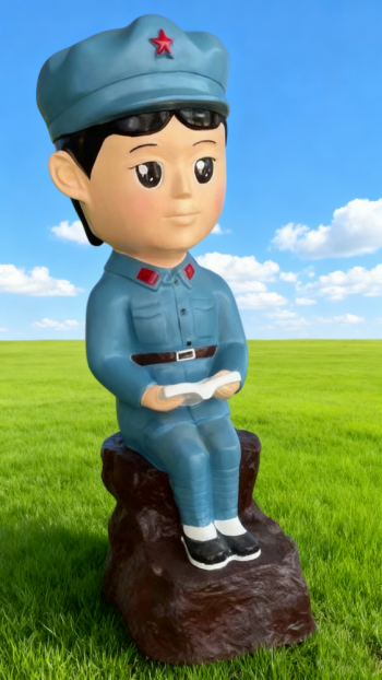 玻璃鋼卡通紅軍雕塑 (4)