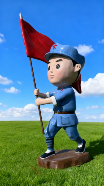 玻璃鋼卡通紅軍雕塑 (5)