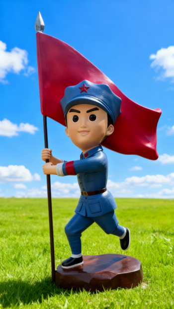 玻璃鋼卡通紅軍雕塑 (13)