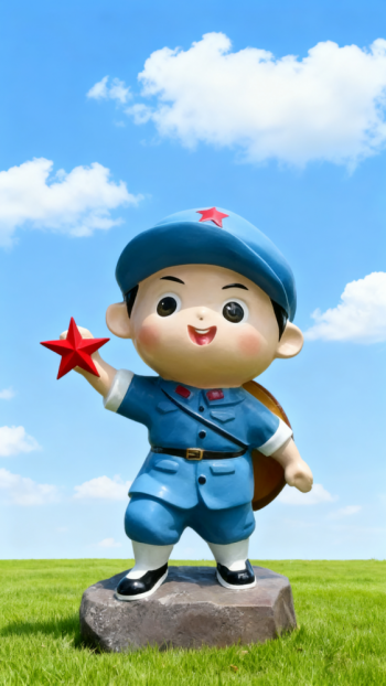 玻璃鋼卡通紅軍雕塑 (14)