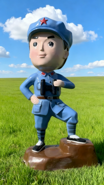 玻璃鋼卡通紅軍雕塑 (19)