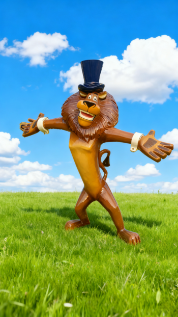 玻璃鋼卡通獅子雕塑 (9)