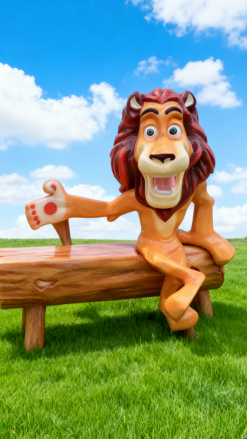 玻璃鋼卡通獅子雕塑 (10)