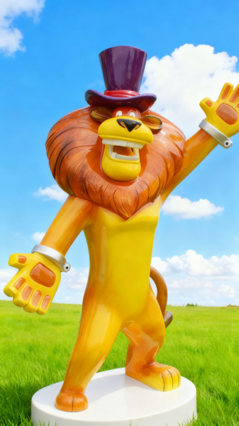 玻璃鋼卡通獅子雕塑 (15)