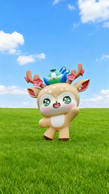 玻璃鋼卡通小鹿雕塑 (5)