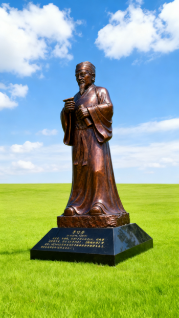 玻璃鋼仿銅李時珍雕塑 (11)