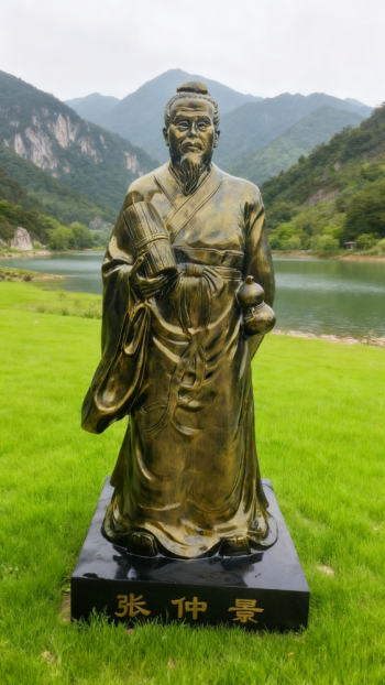 玻璃鋼仿銅十大名醫(yī)之張仲景雕塑 (6)