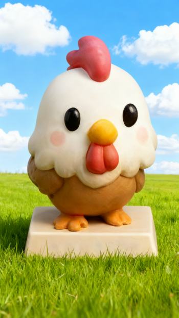 玻璃鋼卡通12生肖雞雕塑 (1)