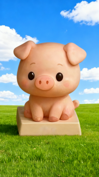 玻璃鋼卡通12生肖豬雕塑 (10)