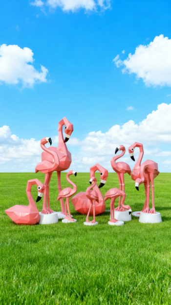 玻璃鋼仿真火烈鳥雕塑 (8)