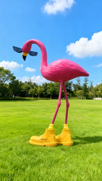 玻璃鋼火烈鳥(niǎo)卡通造型雕塑 (10)