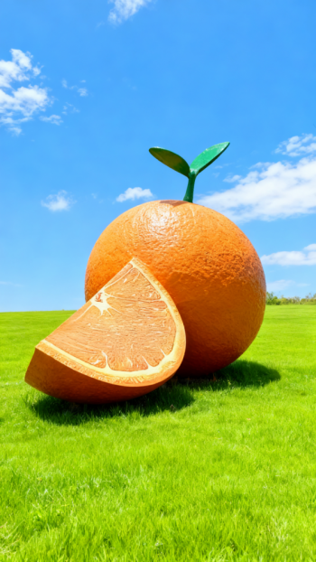 玻璃鋼卡通橙子雕塑 (8)