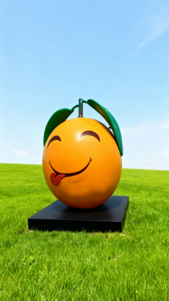 玻璃鋼卡通橙子雕塑 (20)