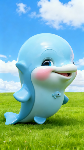 玻璃鋼卡通海豚雕塑 (5)