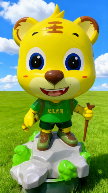 玻璃鋼卡通老虎雕塑 (1)