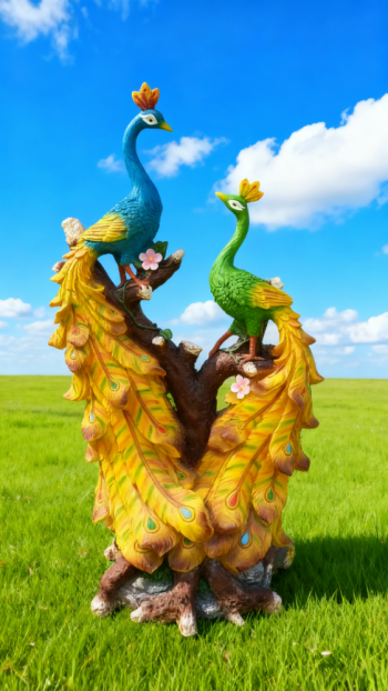 玻璃鋼仿真孔雀雕塑 (3)