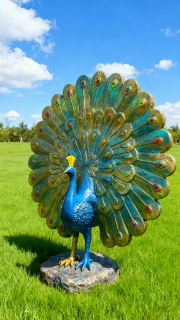 玻璃鋼仿真孔雀雕塑 (11)