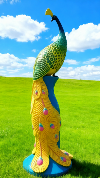 玻璃鋼仿真孔雀雕塑 (12)