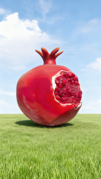 玻璃鋼仿真石榴雕塑 (2)