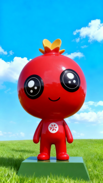 玻璃鋼卡通石榴雕塑公仔 (3)