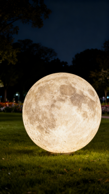 玻璃鋼發(fā)光月亮雕塑 (8)