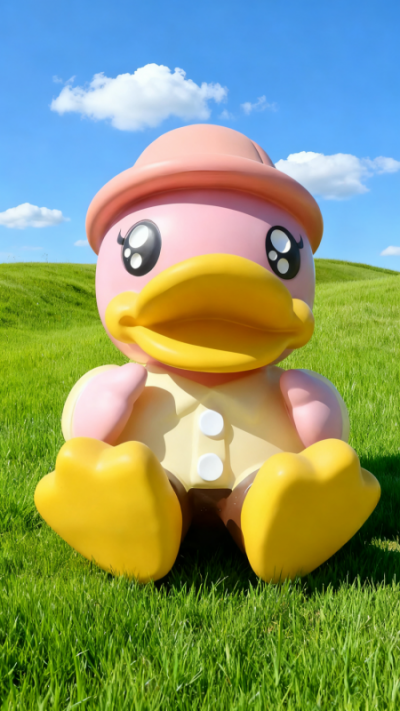 玻璃鋼卡通鴨子雕塑 (9)