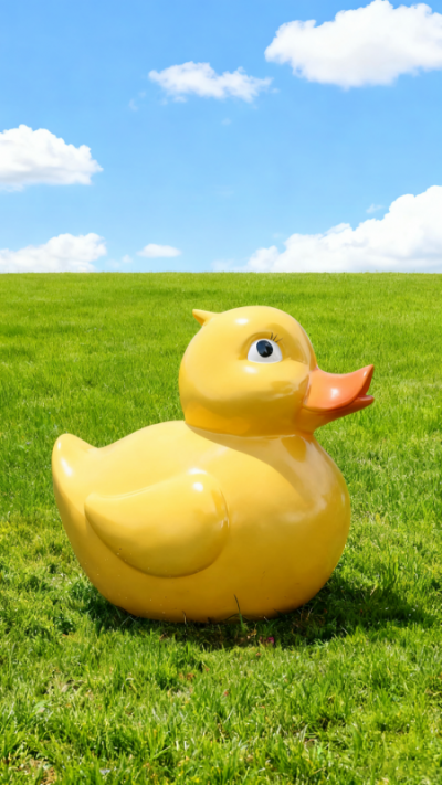 玻璃鋼小黃鴨雕塑 (12)