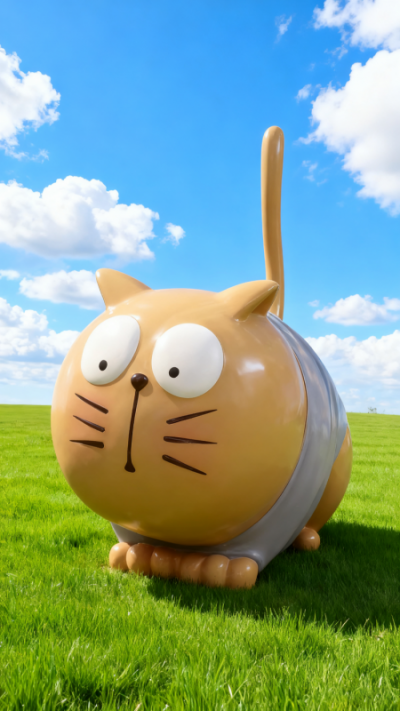 玻璃鋼卡通貓咪雕塑 (5)