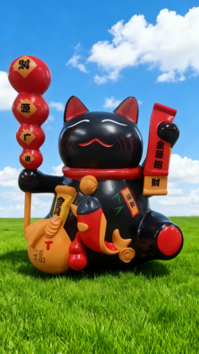 玻璃鋼招財貓雕塑 (11)