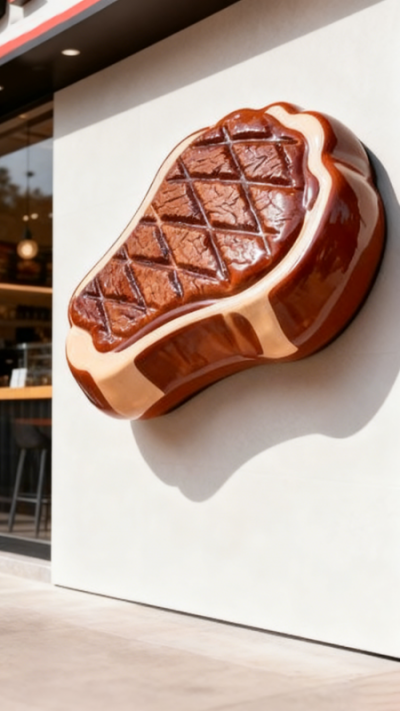 玻璃鋼牛排雕塑