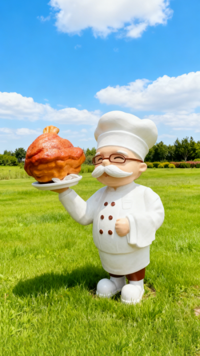 玻璃鋼西點廚師卡通人物雕塑