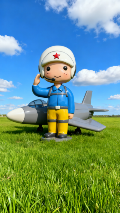 玻璃鋼飛行員雕塑 (5)