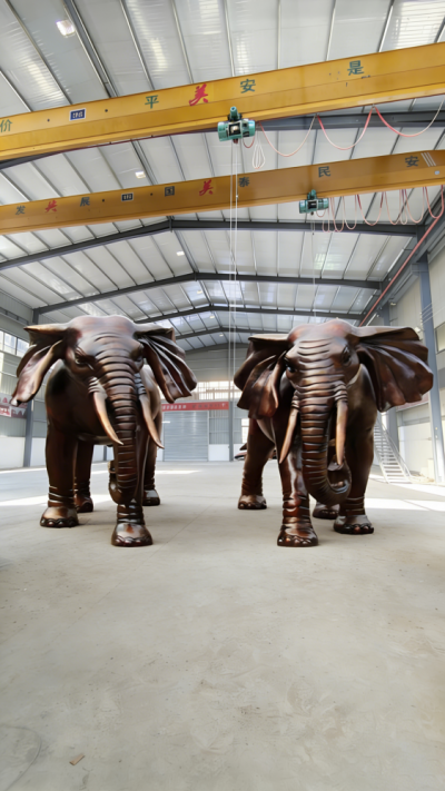 純銅鑄造大象雕塑