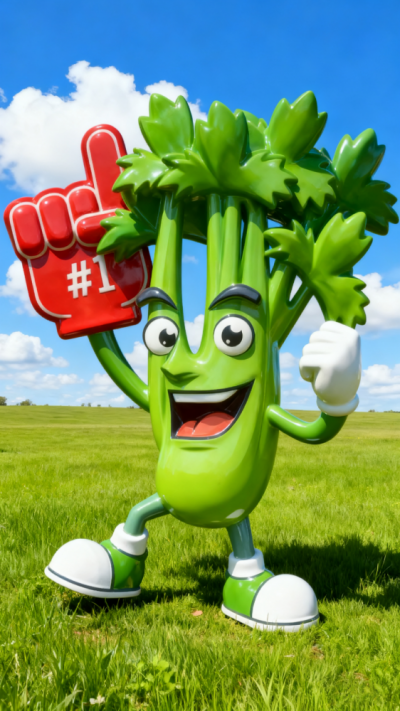 玻璃鋼卡通芹菜雕塑