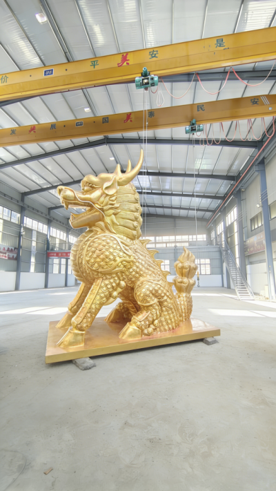 鑄銅麒麟銅雕塑 (4)