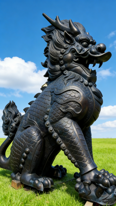 鑄銅麒麟銅雕塑 (8)