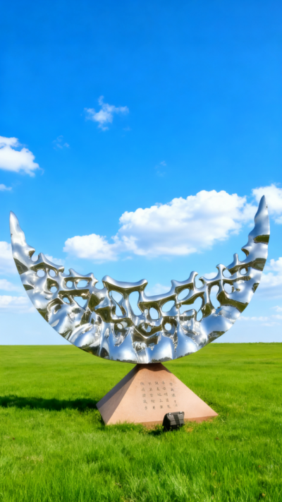 不銹鋼月亮雕塑 (2)