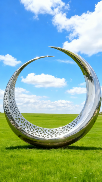 不銹鋼月亮雕塑 (9)