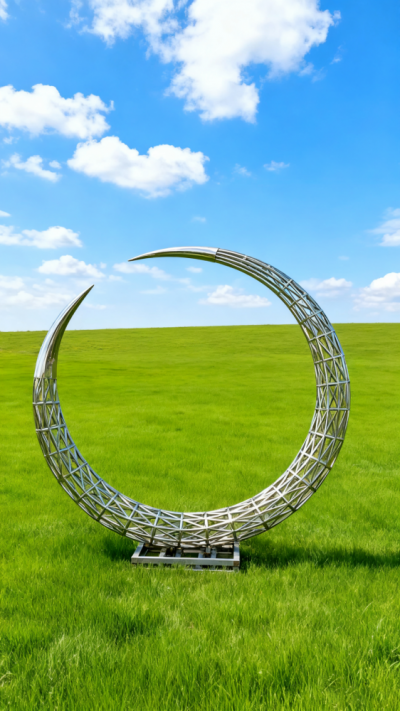 不銹鋼月亮雕塑 (14)