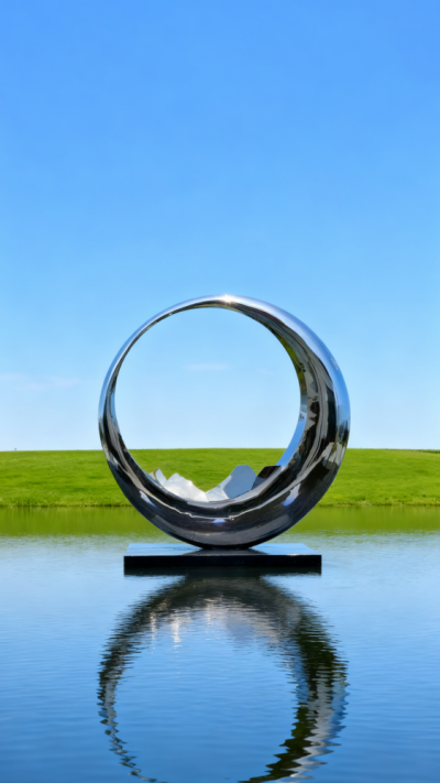 不銹鋼月亮雕塑 (20)