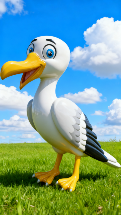 玻璃鋼卡通海鷗雕塑