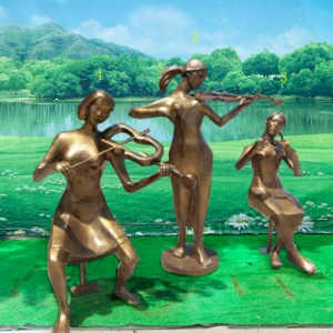 抽象音樂(lè)人吹拉彈唱 玻璃鋼仿銅