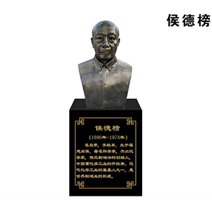 侯德榜玻璃鋼仿銅半身像