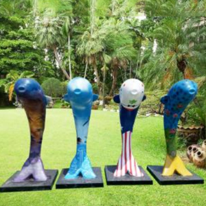 彩繪海豚 玻璃鋼