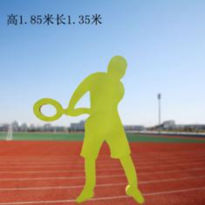 綠色打羽毛球右 鐵藝剪影運動人物